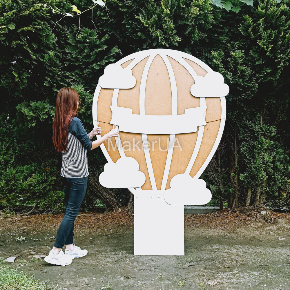 Hot Air Balloon backdrop decorations party baby shower birthday wedding photo prop booth style decor - MakerUA