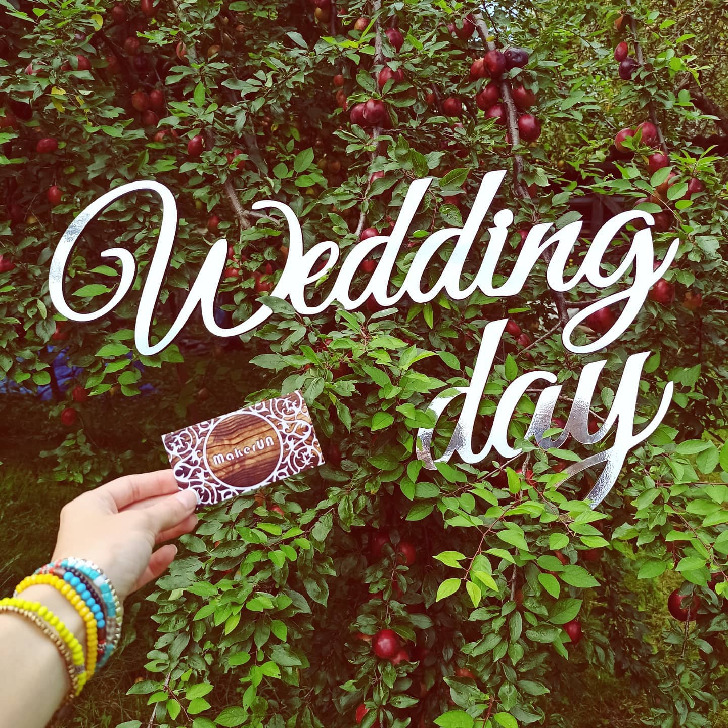 Text Wedding Day decorations celebration wall hanging sign couple gift white gold silver garland banner flag arch backdrop event party supplies props shop style photo booth decor - MakerUA