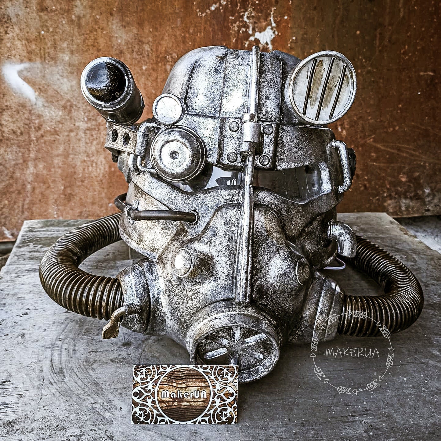 Fan Art Handcrafted Helmet mask cosplay game 3d print replica wearable costume rpg prop decorations wasteland inspired post apocalyptic power armor decor - MakerUA