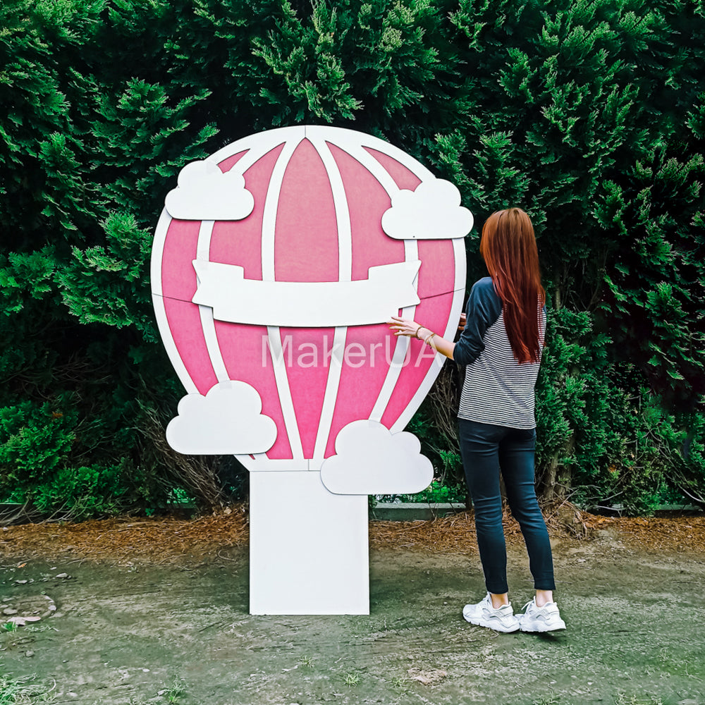 Hot Air Balloon backdrop decorations party baby shower birthday wedding photo prop booth style decor - MakerUA
