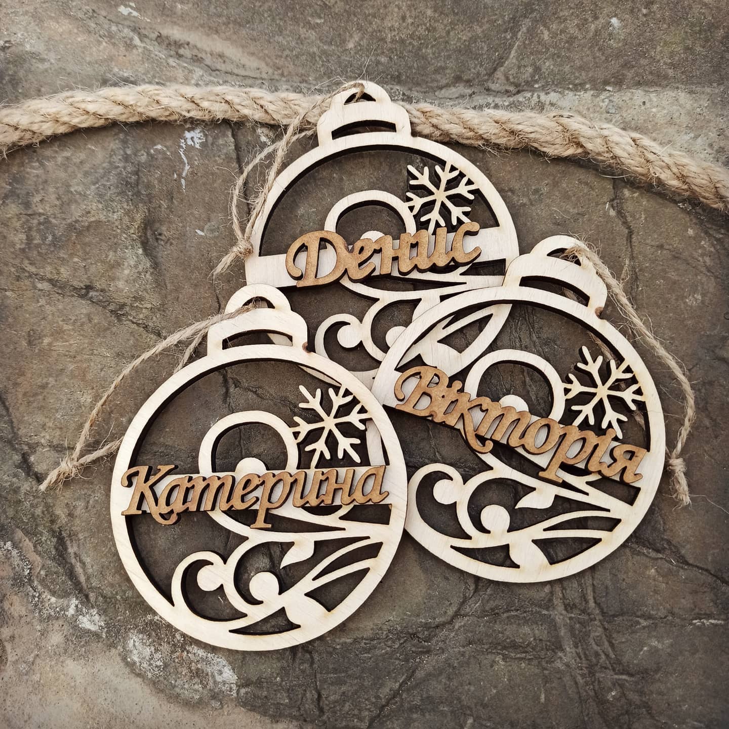 Personalized Christmas Ornaments Name Wooden Decorations Tree Hanging Kindergarten Gift Classmate Preschool Keepsake Teacher Student Decor Style G