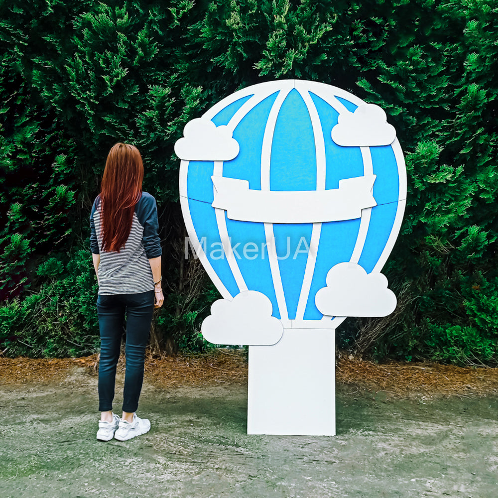 Hot Air Balloon backdrop decorations party baby shower birthday wedding photo prop booth style decor - MakerUA