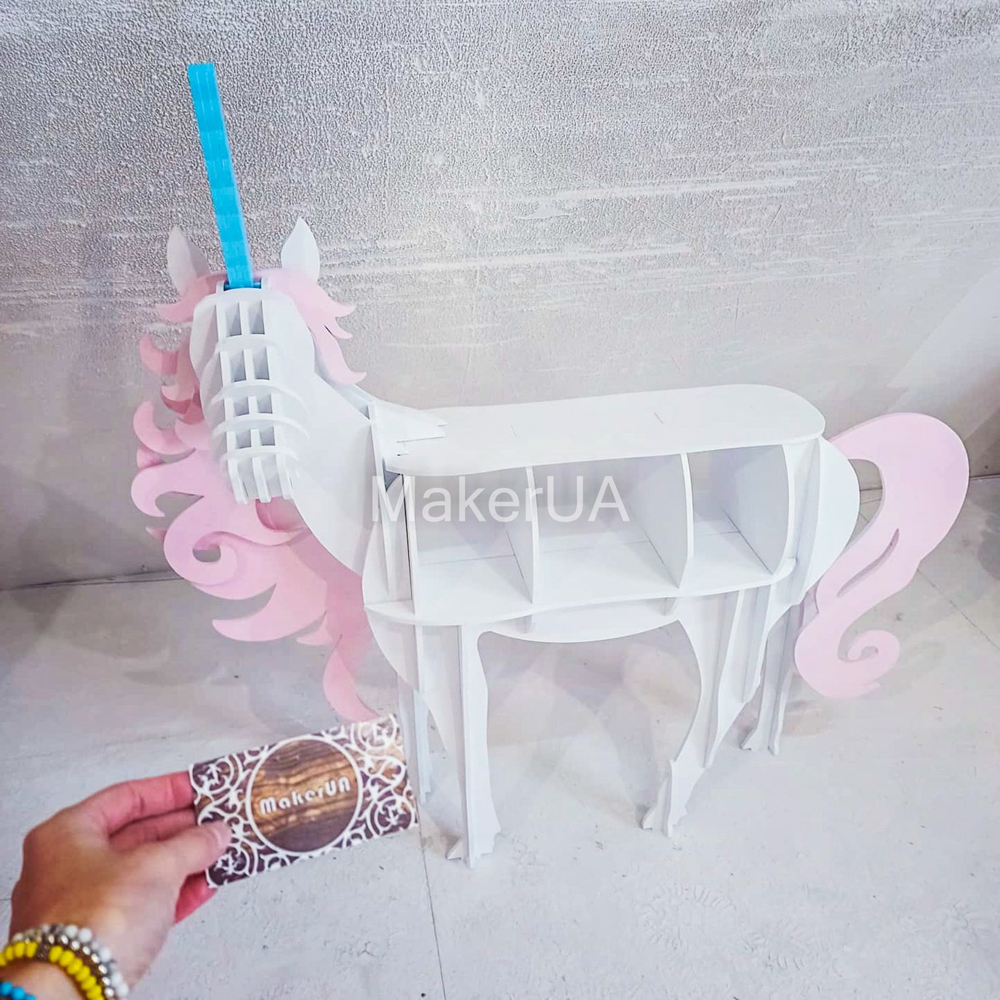 Unicorn horse table shelf rainbow pastel baby shower birthday wedding event party prop shop coach carriage cake stand photo booth life size decorations decor style - MakerUA