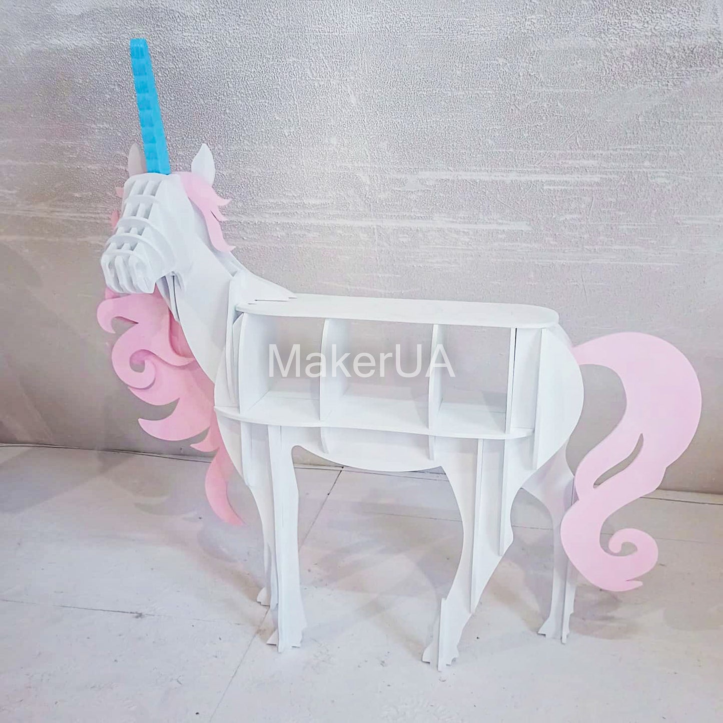 Unicorn horse table shelf rainbow pastel baby shower birthday wedding event party prop shop coach carriage cake stand photo booth life size decorations decor style - MakerUA