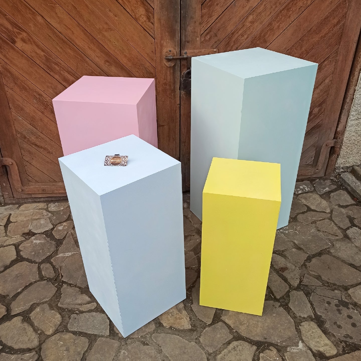 Stand column pedestal pillar plinth table display cylinder white square cake flower wedding birthday baby shower event party prop shop photo booth themed style decor decorations - MakerUA