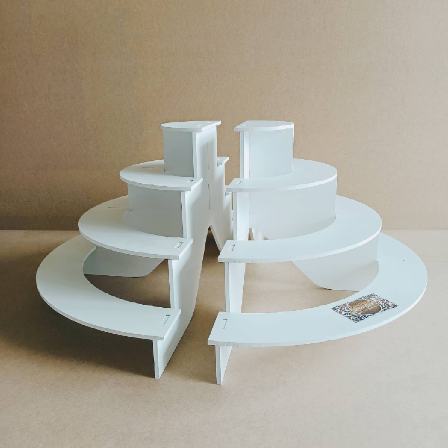 4 Tier Half Circle Cupcake Stand 03 candy bar sweet cake parties birthday wedding table decorations buffet cart party delights tray white style treats decor