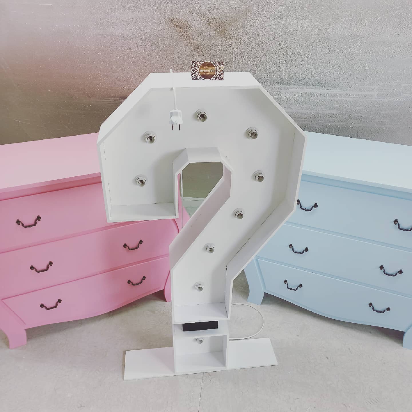 Boy or Girl party decorations led bulb light neon lamp welcome decor text letters question mark sign numbers marquee - MakerUA
