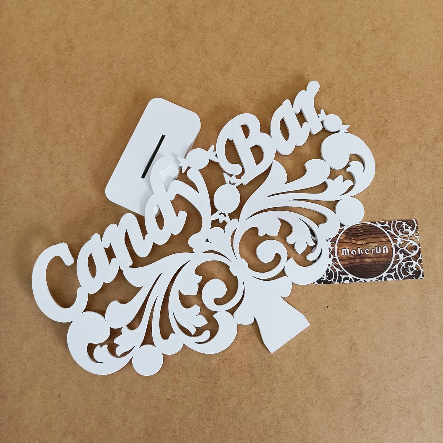 Text Candy Bar decorations celebration wall hanging sign white gold silver garland banner flag event birthday party supplies props shop style sweet table sign photo booth decor - MakerUA