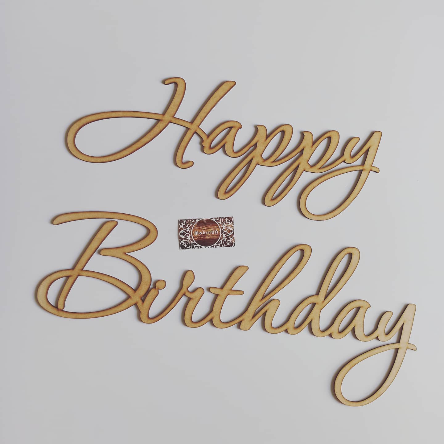 Text Happy Birthday decorations celebration wall hanging sign white gold silver garland banner flag event birthday party supplies props shop style photo booth decor - MakerUA