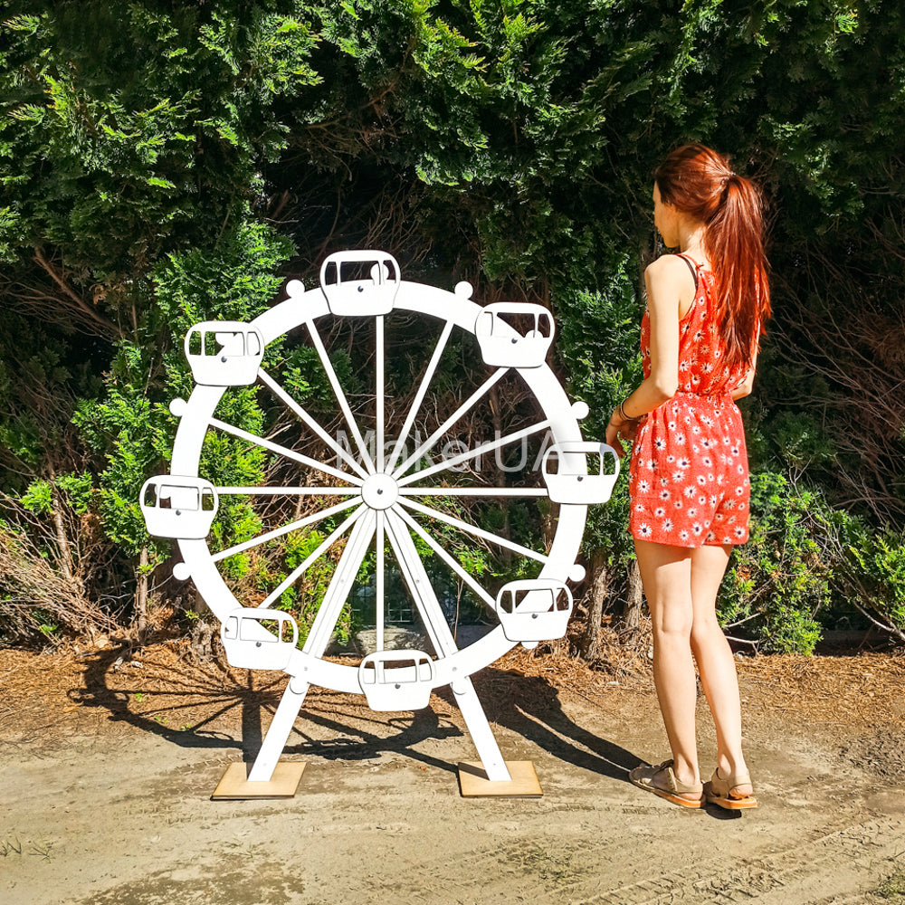 Ferris Wheel decorations carnival circus backdrop big large huge lifesize life size arch baby shower birthday wedding photo booth event party prop decor - MakerUA