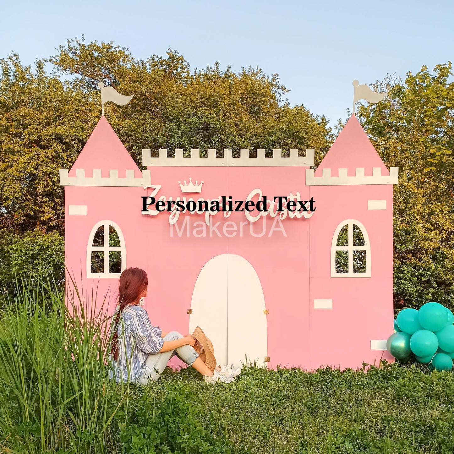 Princess Castle backdrop birthday party theme girl kids doll decorations event prop shop disney cake arch horse coach carriage decor - MakerUA