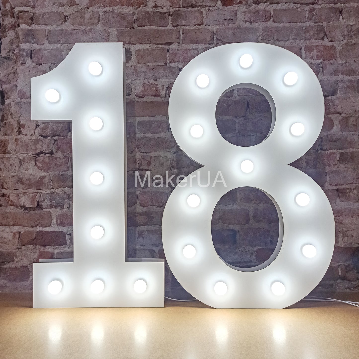 Numbers 3.3ft + Lamps light up marquee letters 0-9 led neon sign ornaments backdrop birthday decoration arch large giant big party props decor - MakerUA
