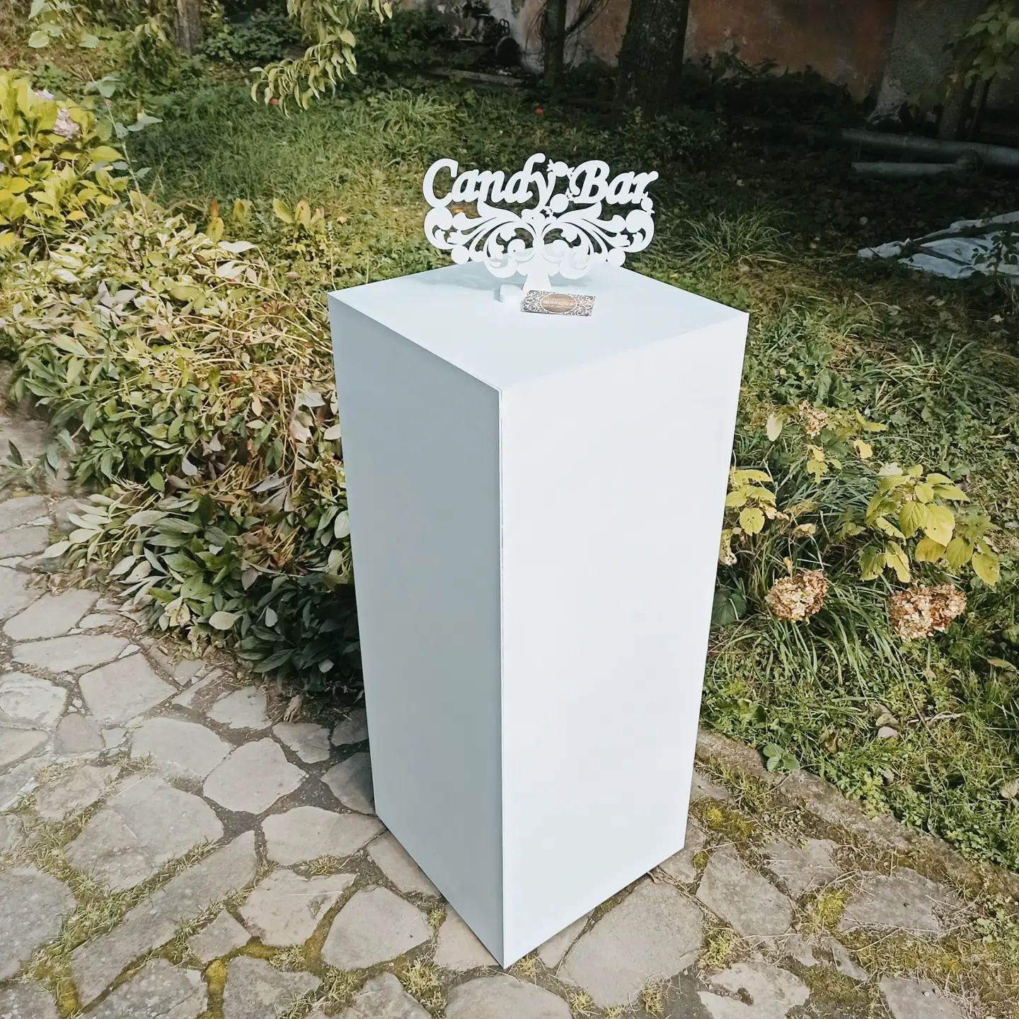 Stand column pedestal pillar plinth table display cylinder white square cake flower wedding birthday baby shower event party prop shop photo booth themed style decor decorations - MakerUA