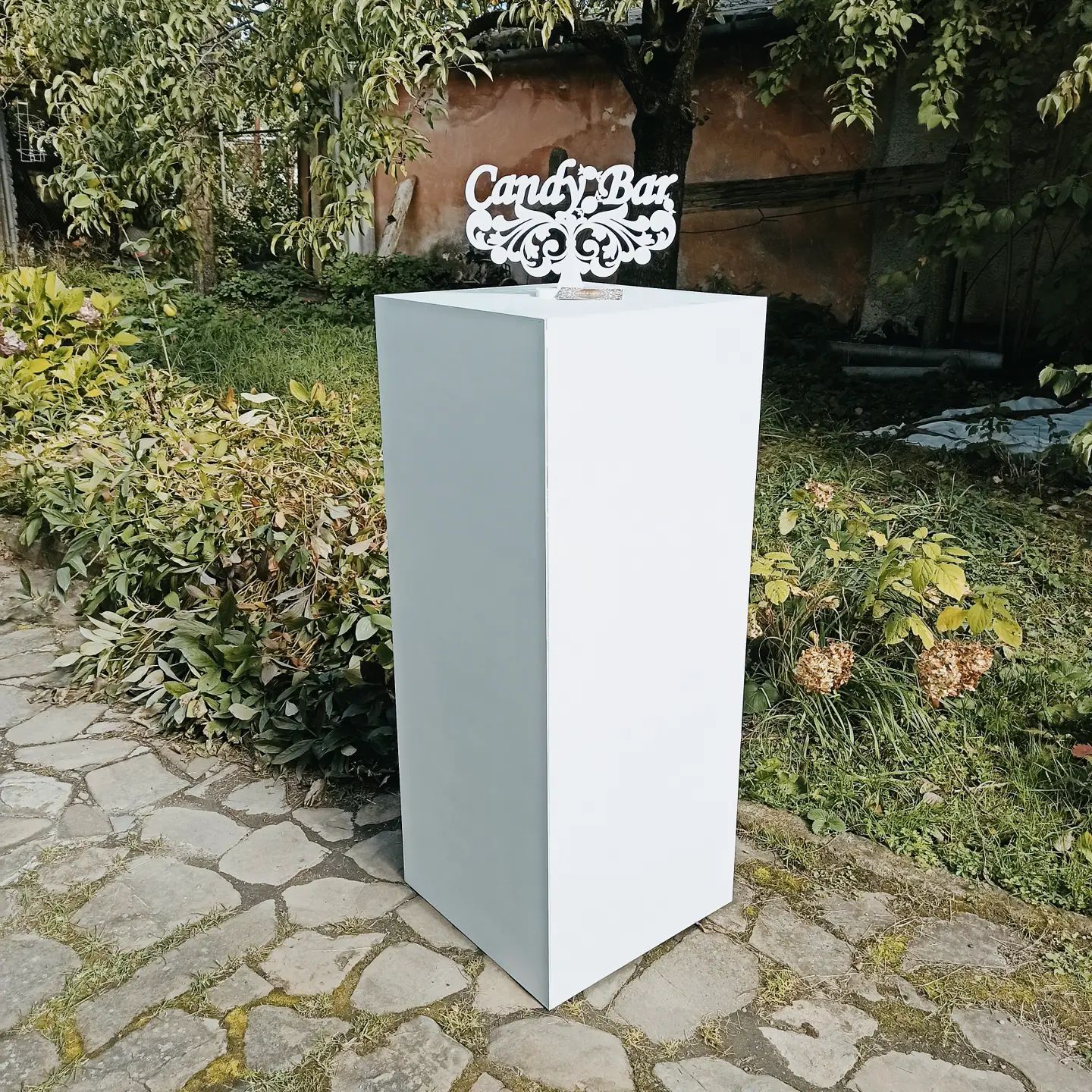 Stand column pedestal pillar plinth table display cylinder white square cake flower wedding birthday baby shower event party prop shop photo booth themed style decor decorations - MakerUA