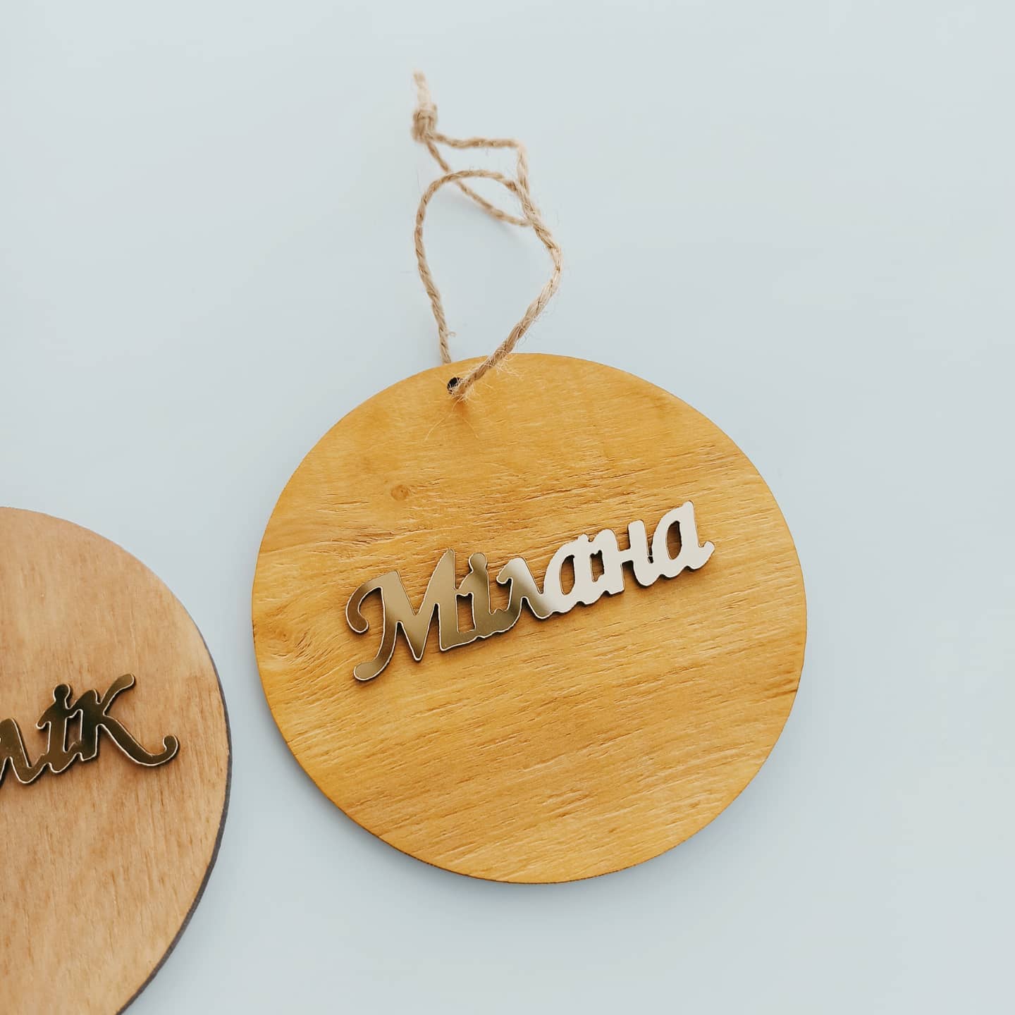 Personalized Christmas Ornaments Name Wooden Decorations Tree Hanging Kindergarten Gift Classmate Preschool Keepsake Teacher Student Decor Style O