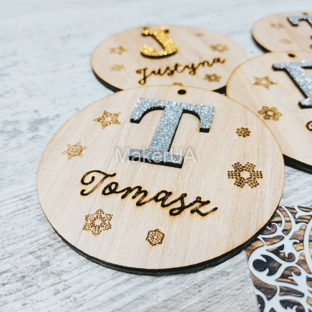 Personalized Christmas Ornaments Name Wooden Decorations Tree Hanging Kindergarten Gift Classmate Preschool Keepsake Teacher Student Decor Style F