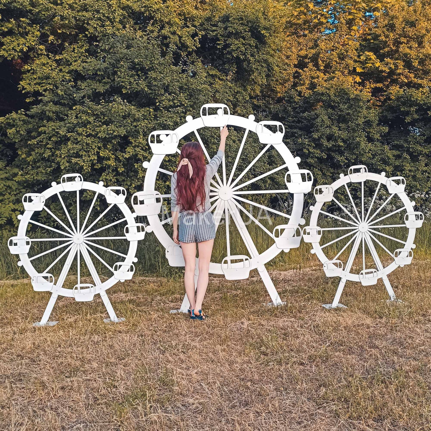 Ferris Wheel decorations carnival circus backdrop big large huge lifesize life size arch baby shower birthday wedding photo booth event party prop decor - MakerUA