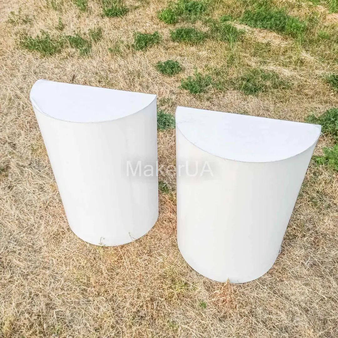 Half plinth stand column cylinder pedestal display pillar white silver gold black round table cake flower wedding birthday party - MakerUA