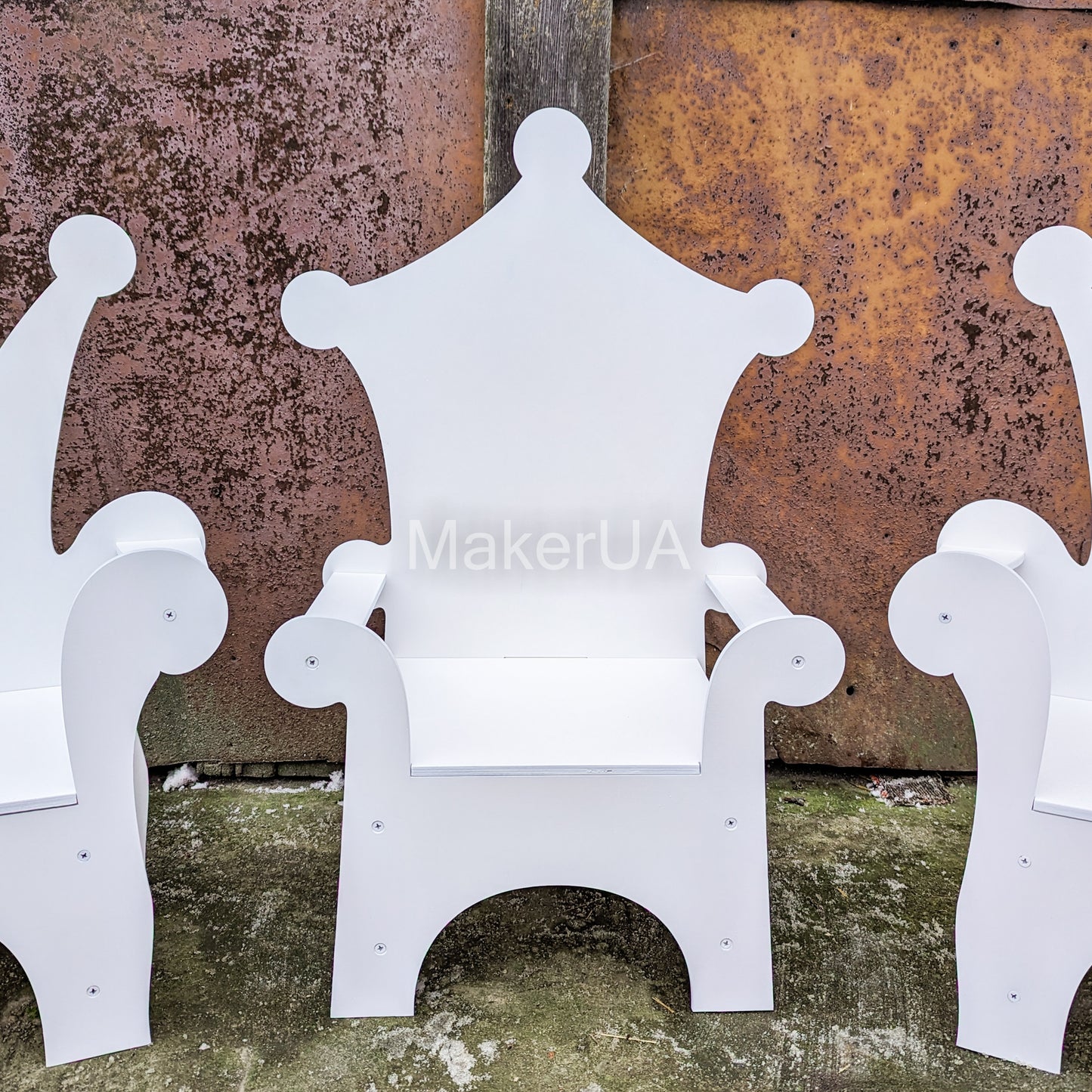 Wooden Throne Chair 01 birthday party decoration girl boy baby shower wood event party prop shop photo booth white pink blue balloon - MakerUA