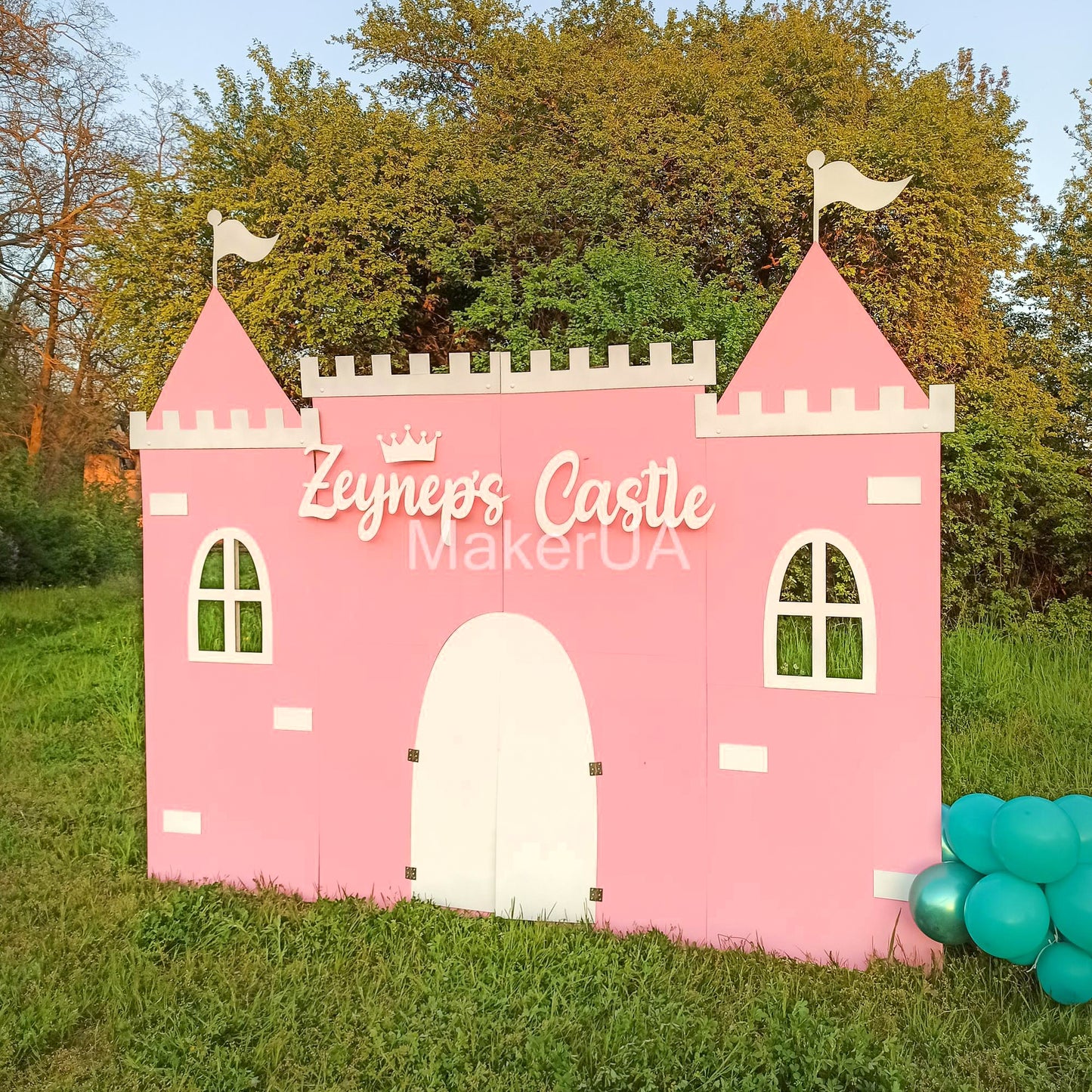 Princess Castle backdrop birthday party theme girl kids doll decorations event prop shop disney cake arch horse coach carriage decor - MakerUA