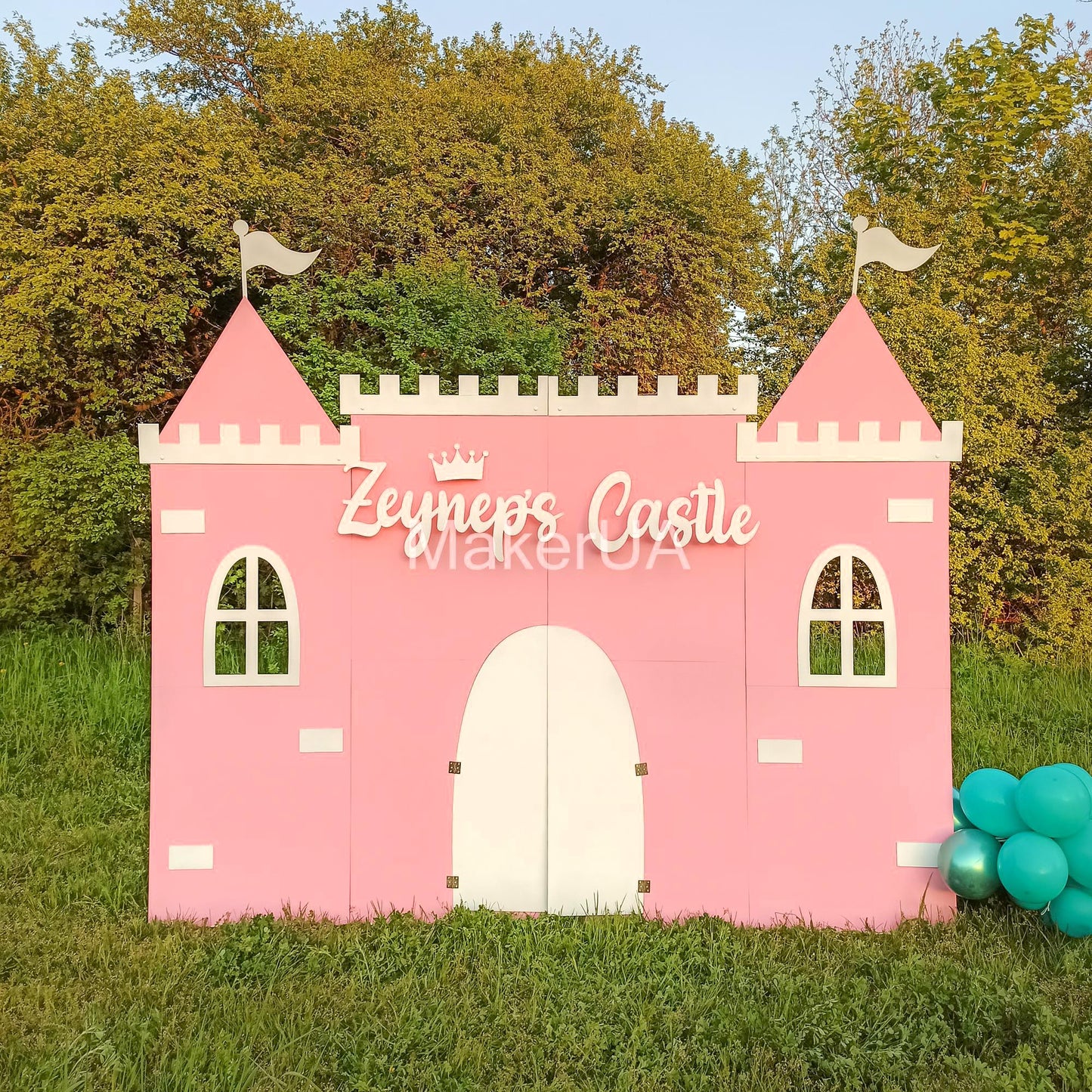 Princess Castle backdrop birthday party theme girl kids doll decorations event prop shop disney cake arch horse coach carriage decor - MakerUA