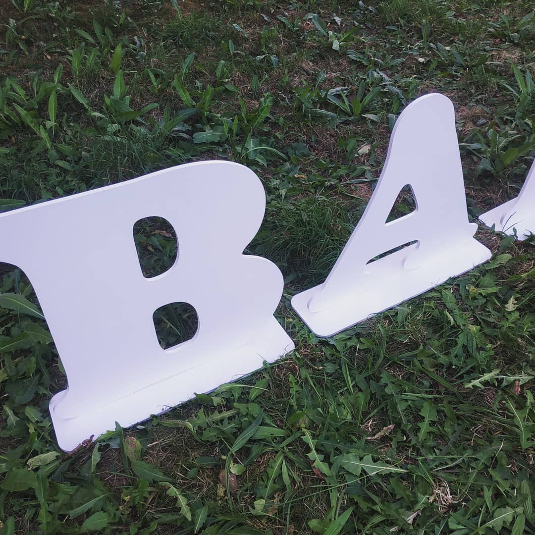 Baby letters free standing birthday decorations - MakerUA