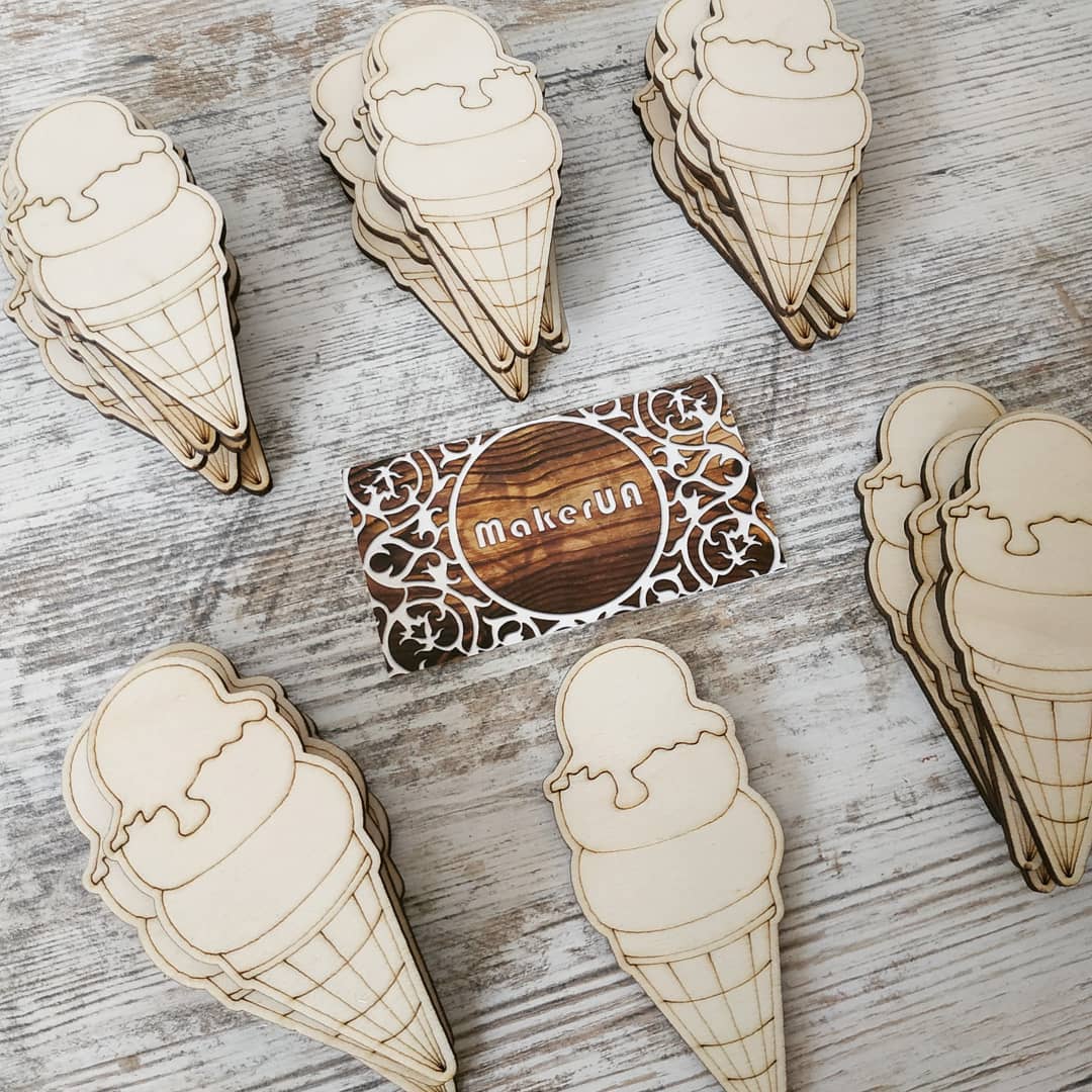 10pcs craft shapes creativity cutout ice cream diy unfinished unpainted mini jewelry earrings macrame ornaments needlework shaped eco natural plywood wood wooden plaques decorations decor - MakerUA