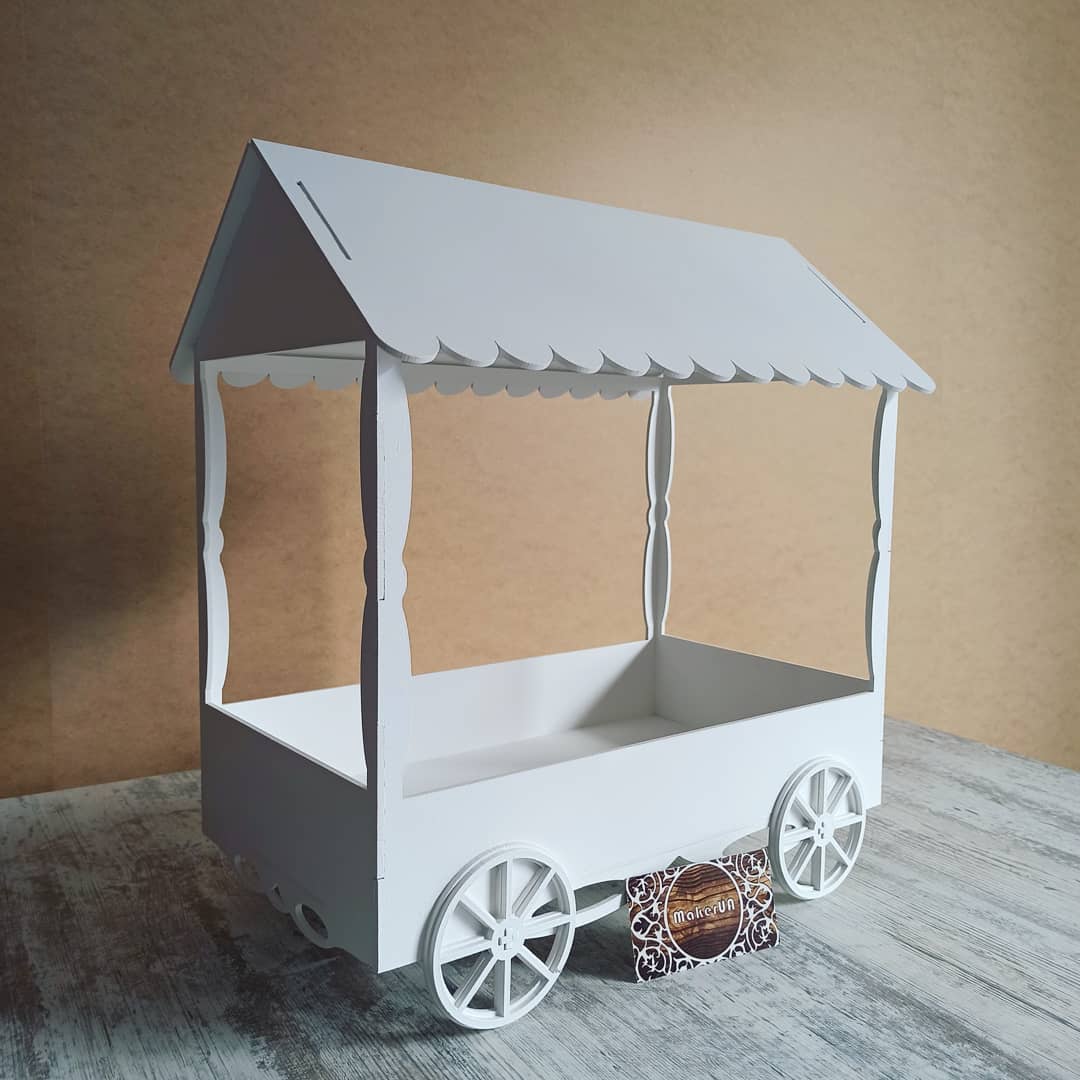 Candy Bar carriage sweet stand cake parties birthday wedding table decorations buffet coach cart party delights cupcake tray white style treats decor - MakerUA