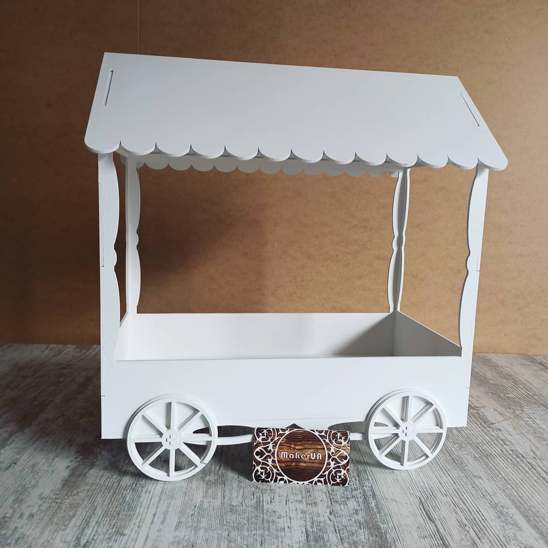 Candy Bar carriage sweet stand cake parties birthday wedding table decorations buffet coach cart party delights cupcake tray white style treats decor - MakerUA
