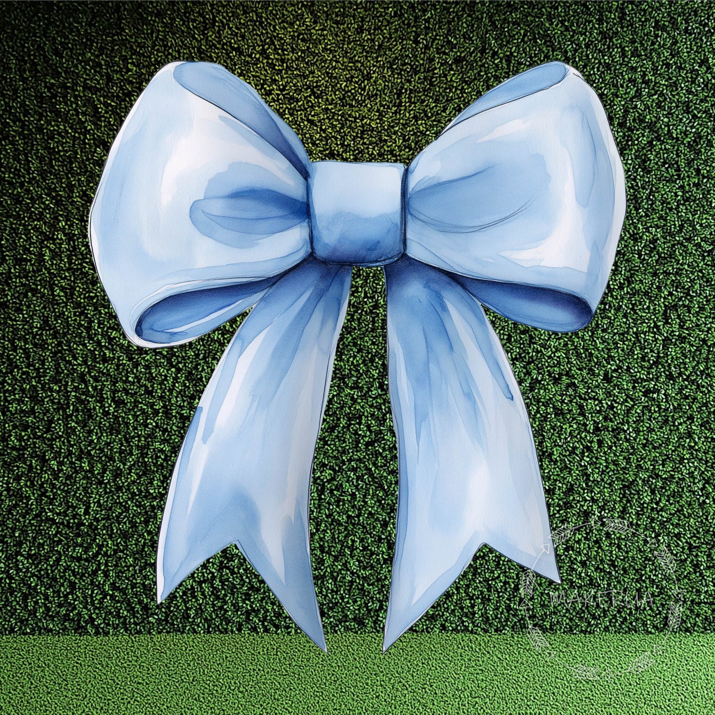 Blue Bow Printed Decor for Birthday Wedding Baby Shower Cute Cutouts Home Room Wall Art Party Props Decorations