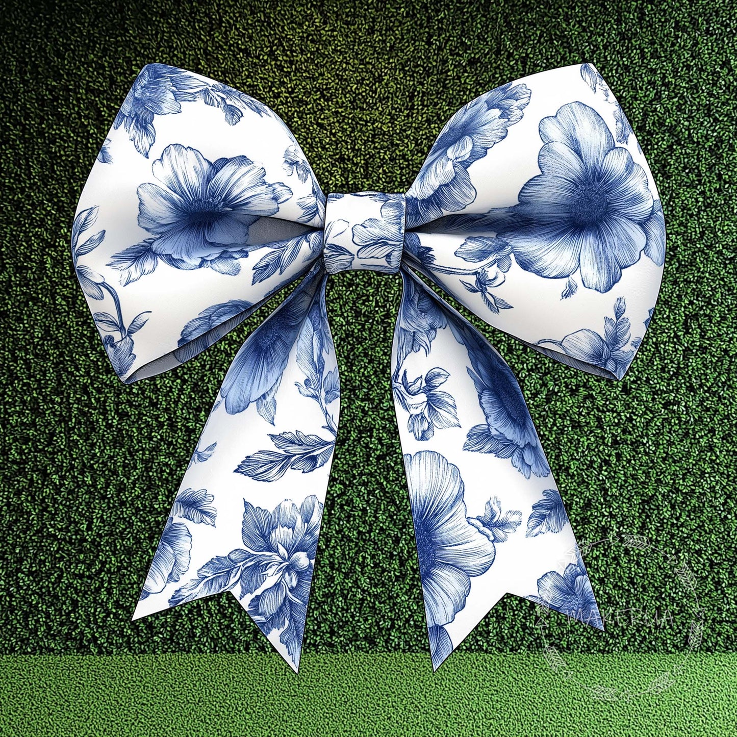 Blue Floral Bow Printed Decor for Birthday Wedding Baby Shower Cute Cutouts Home Room Wall Party Props Decorations