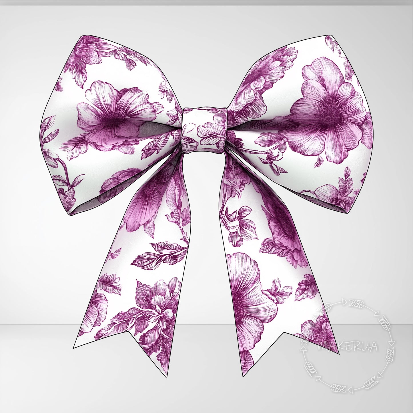 Pink Floral Bow Printed Decor for Birthday Wedding Baby Shower Cute Cutouts Home Room Wall Party Props Decorations