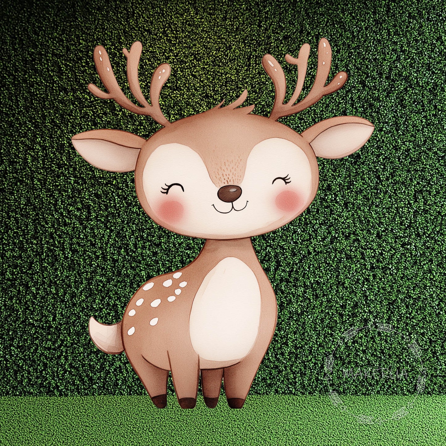 Deer Printed Decor for Birthday Wedding Baby Shower Cute Cutouts Home Room Wall Art Party Props Decorations