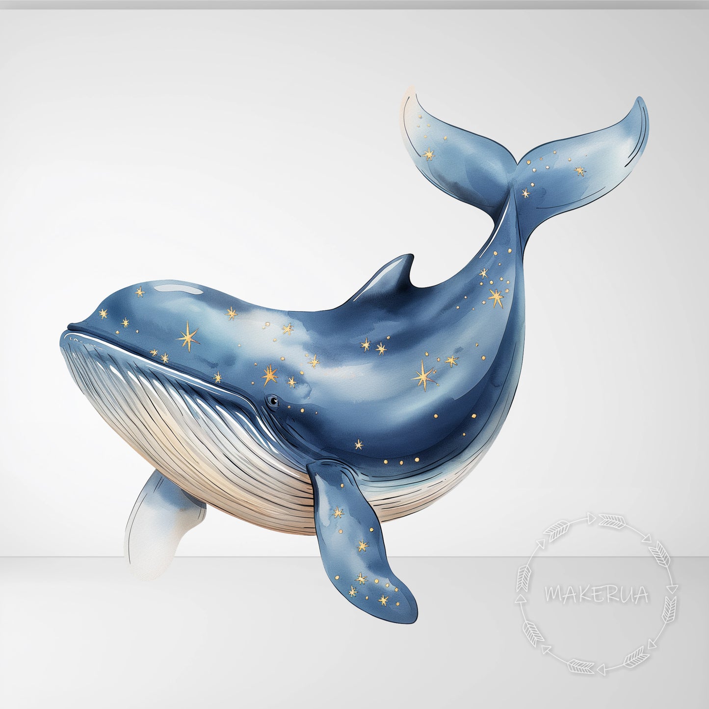 Whale Printed Decor for Birthday Baby Shower Cute Animal Cutouts Girl Boy Home Room Wall Art Party Props Decorations