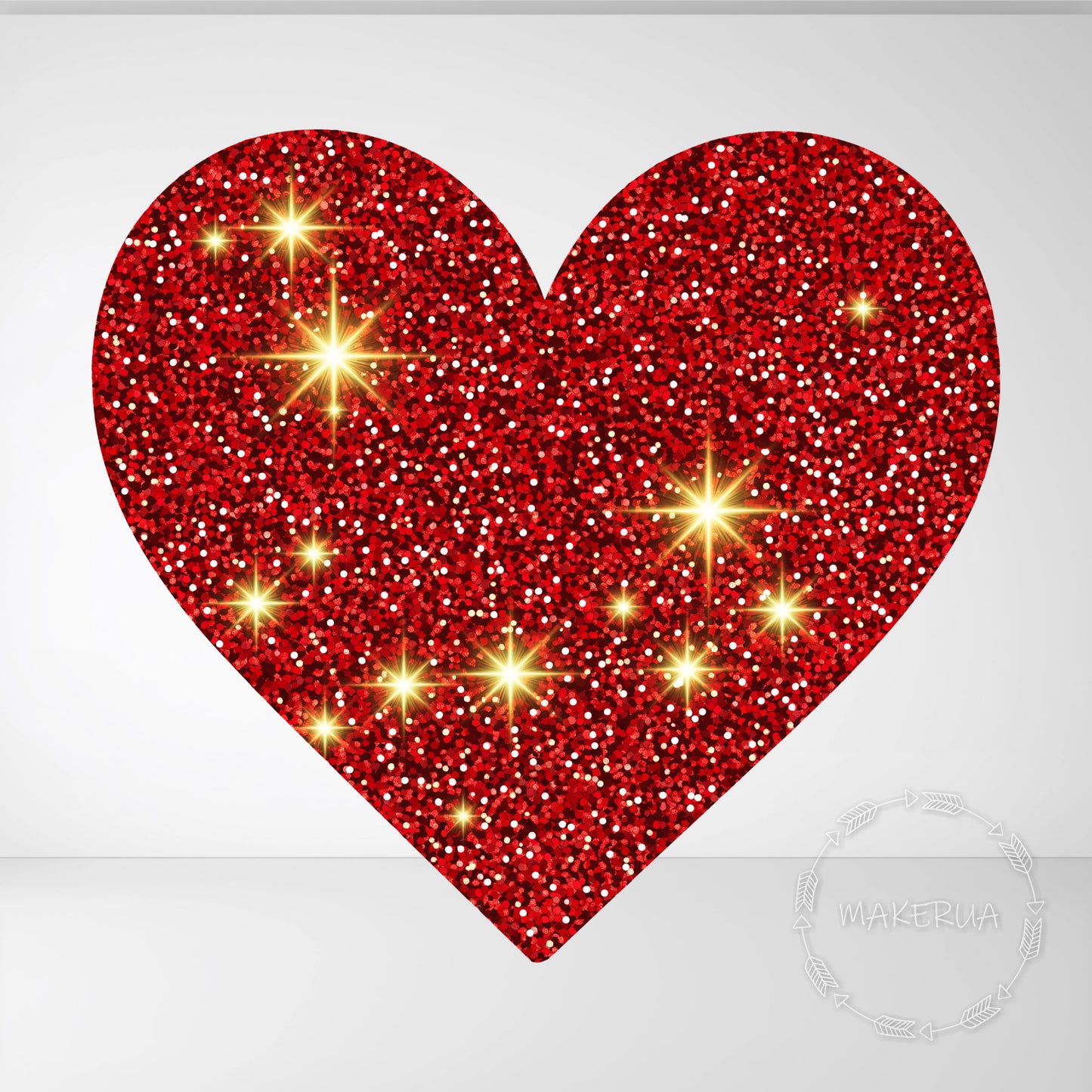 Red Glitter Sparkle Heart Printed Cutouts Decor for Birthday Wedding Girl Baby Shower Cute Party Props Decorations