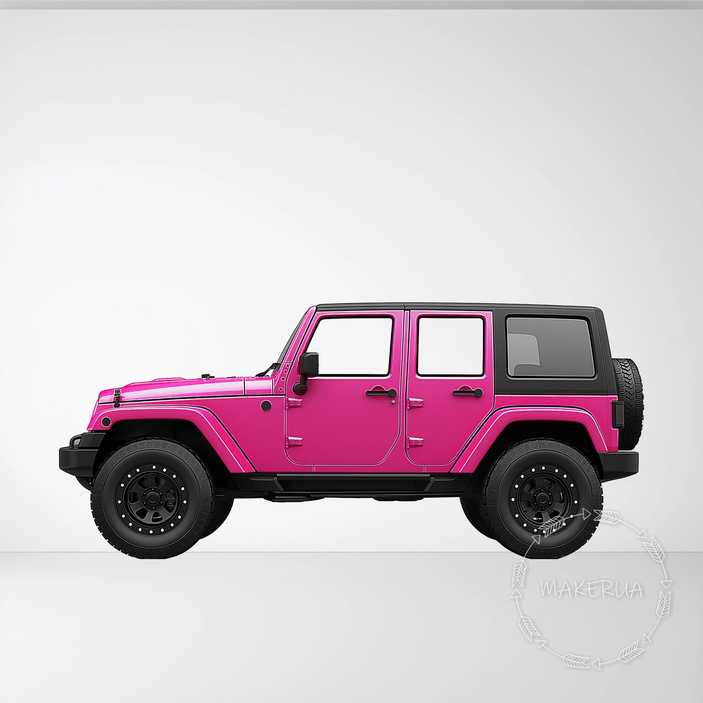 Pink Jeep Car Printed Cutouts Decor for Birthday Wedding Girl Baby Shower Cute Party Props Room Decorations