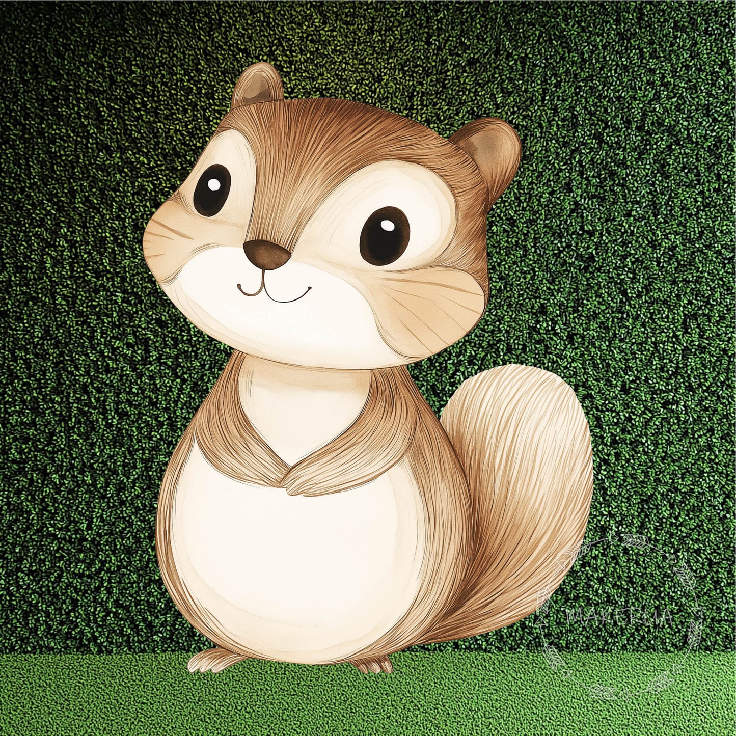 Squirrel Printed Decor for Birthday Wedding Baby Shower Cute Cutouts Animal Room Wall Art Party Props Decorations