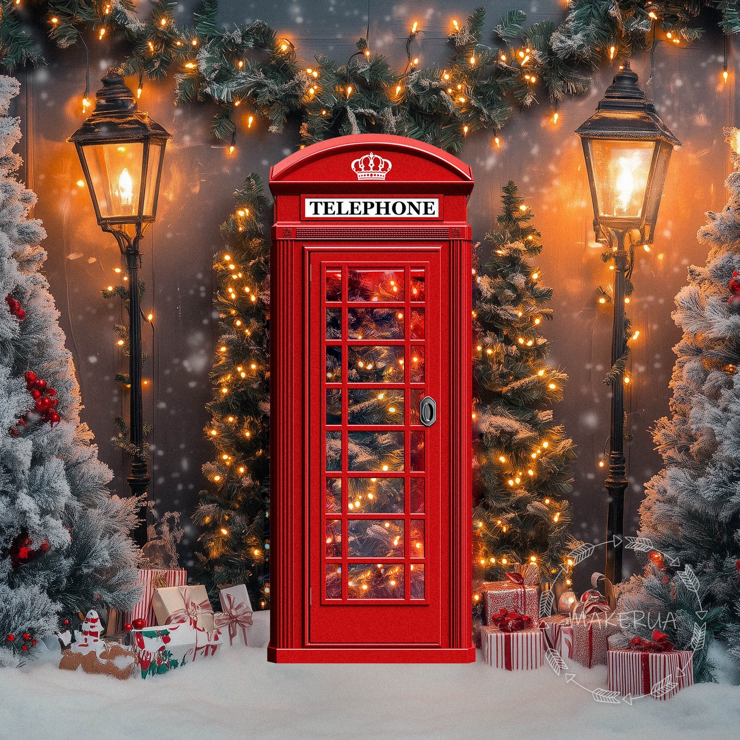 British Red telephone box booth London Old Phone