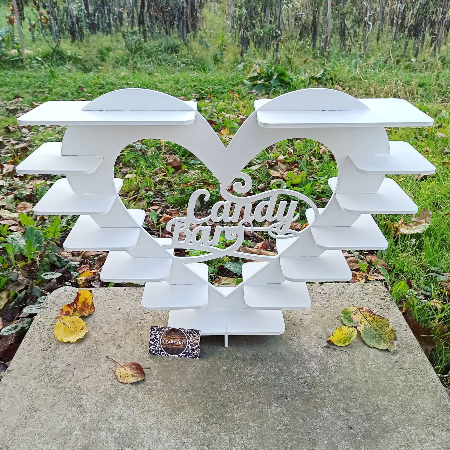 Candy Bar Stand Sweet Cake Display heart shape Buffet Food Catering text
