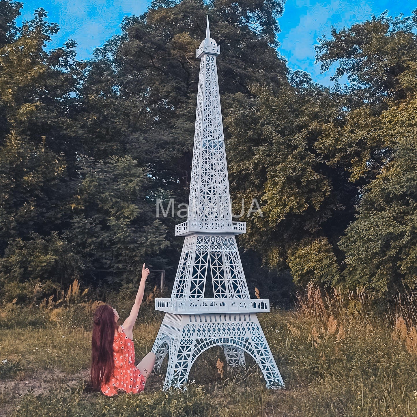 Eiffel Tower 3D sculpture statue large huge life size lifesize wedding birthday centerpieces white metal iron