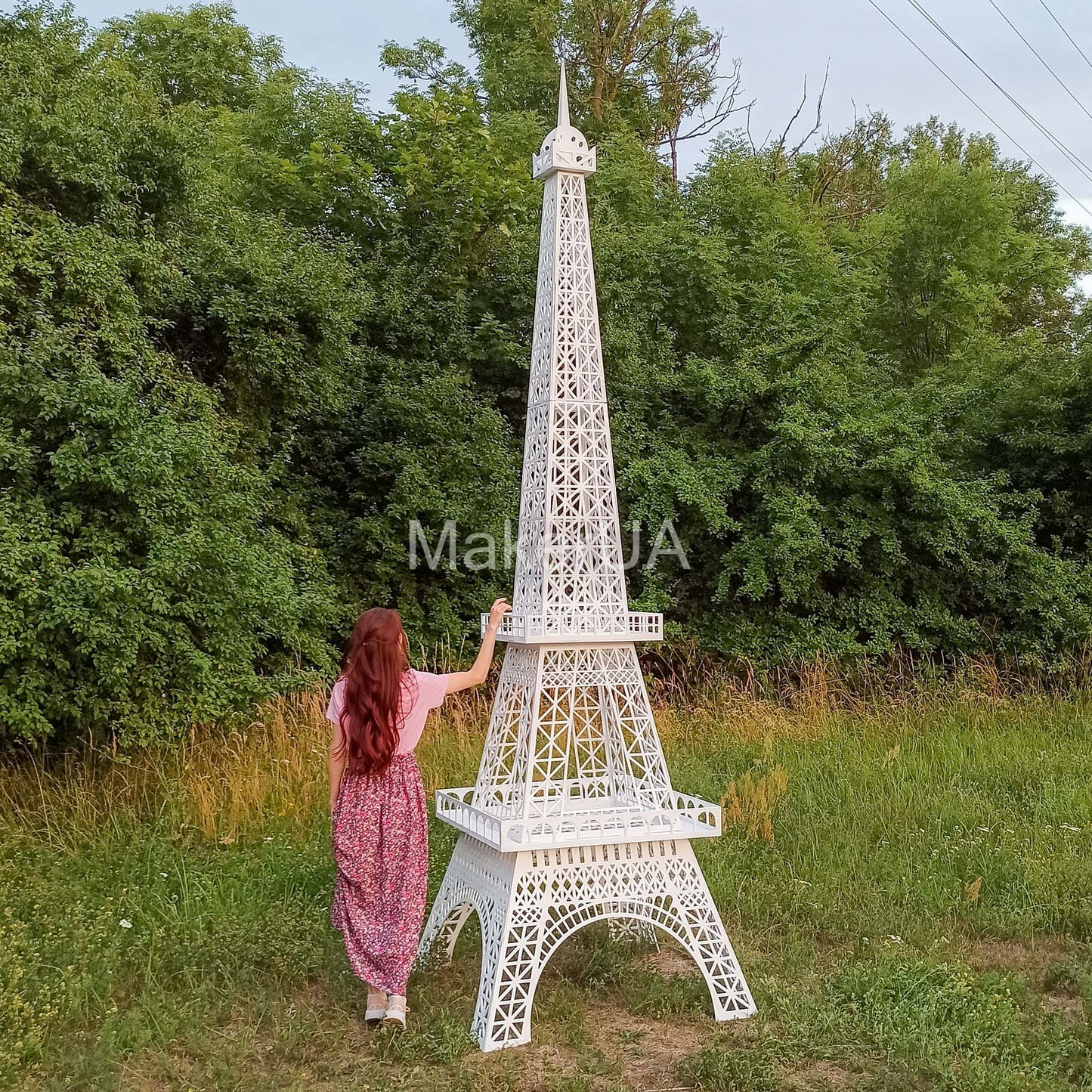Eiffel Tower 3D sculpture statue large huge life size lifesize wedding birthday centerpieces white metal iron wooden