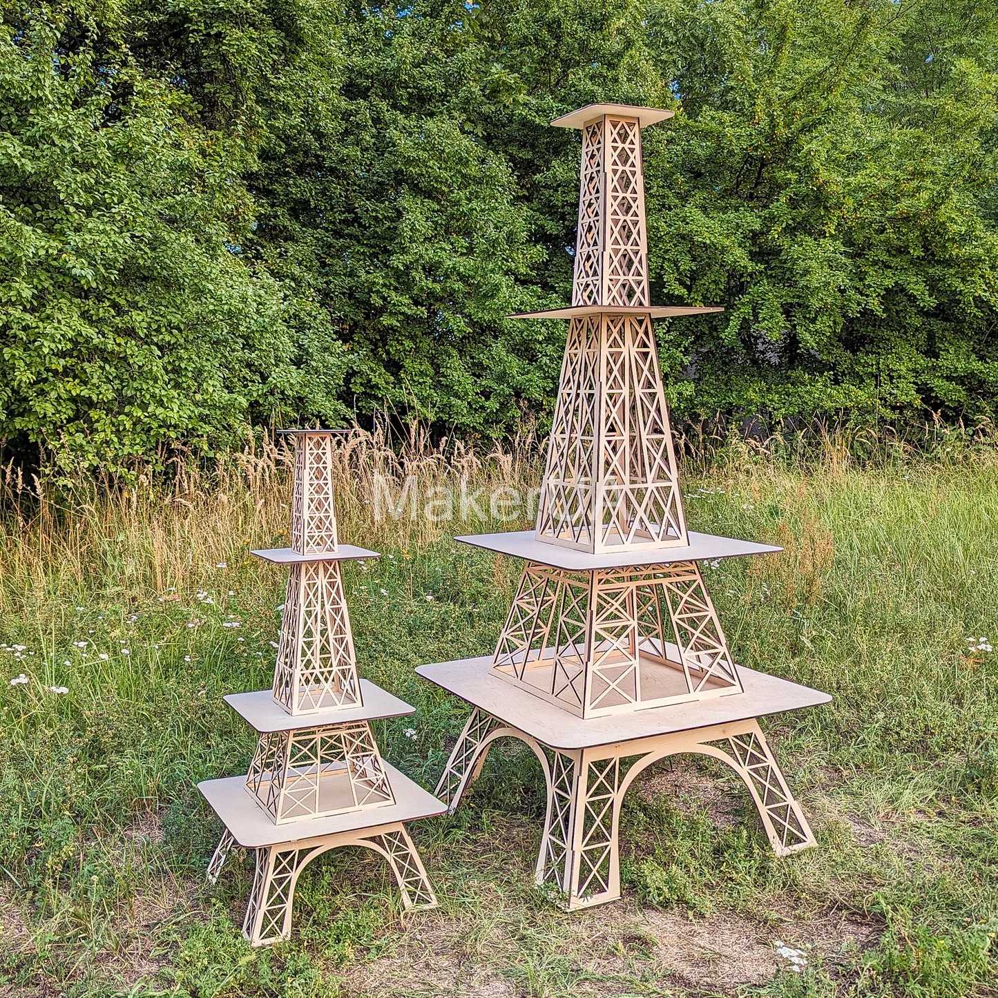 Eiffel Tower Cake Stand Display Table Buffet Market Dessert Cupcake Sweet Candy Cart Bar huge wooden