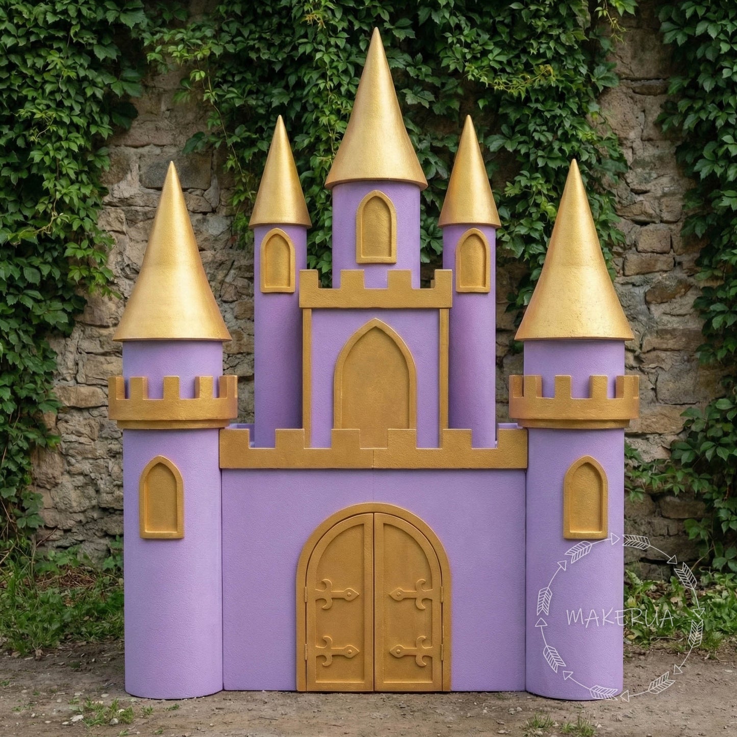 Giant Styrofoam Castle Backdrop Prince Baby Boy Princess Birthday Party Decoration Freestanding Fairytale Photo Prop Large Royal Event Decor - MakerUA