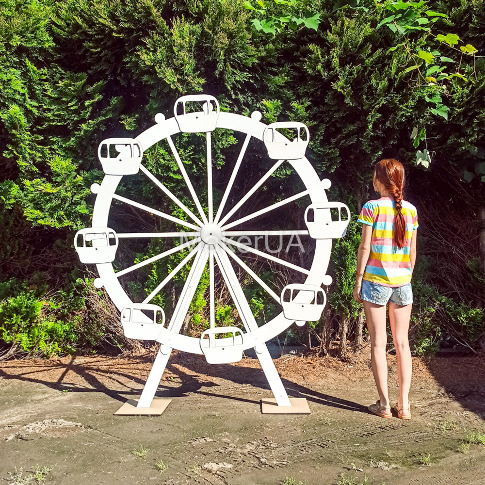 Ferris Wheel decorations carnival circus backdrop big large huge lifesize life size arch baby shower birthday wedding photo booth event party prop decor - MakerUA