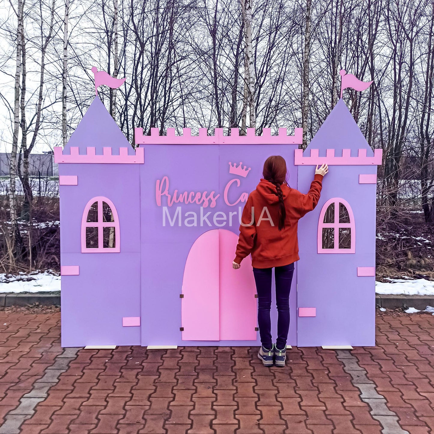 Princess Castle backdrop birthday party theme girl kids doll decorations event prop shop disney cake arch horse coach carriage decor - MakerUA