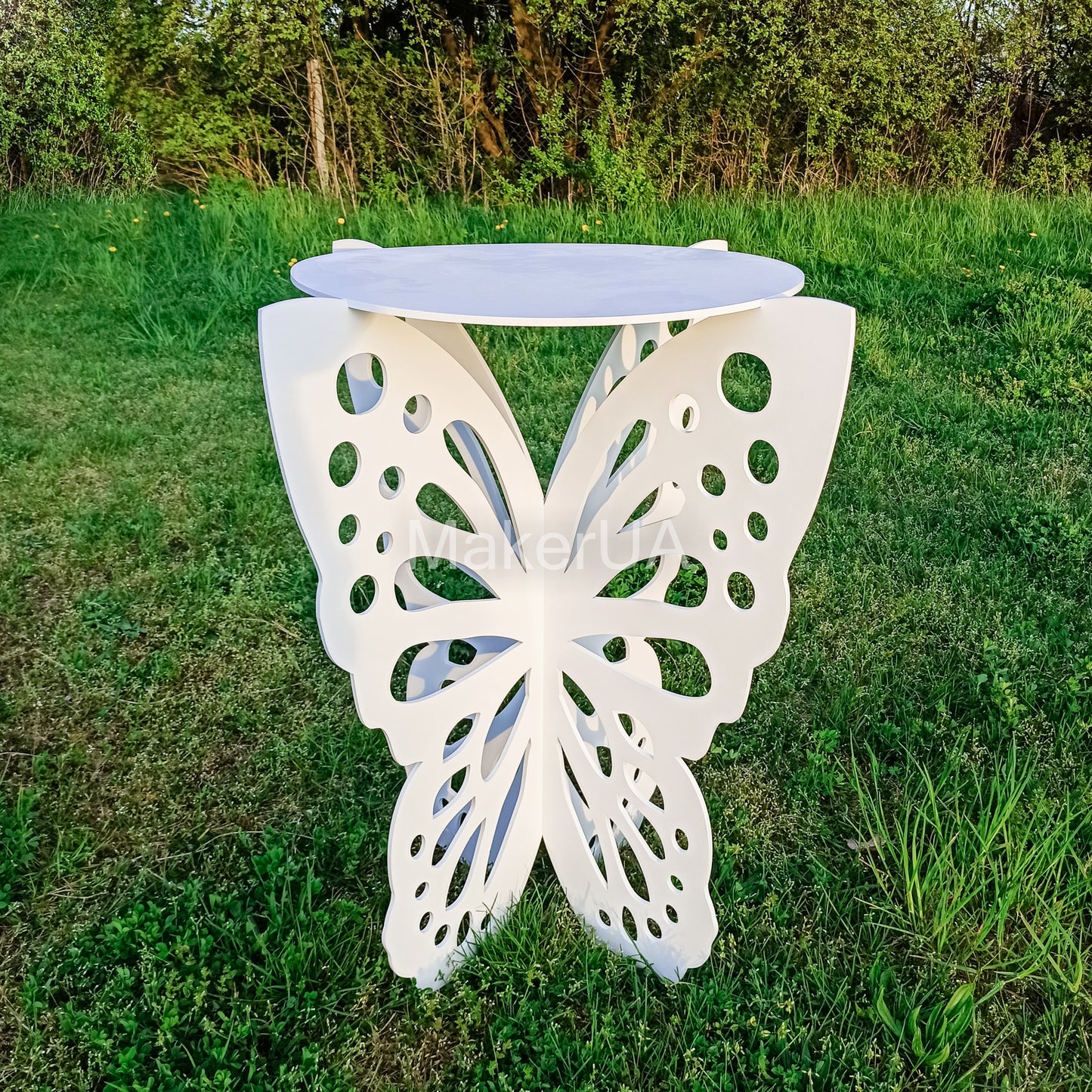 Butterfly Table round stand pedestal wings sweet cake baby shower girl birthday wedding decorations room ideas interior angel decor - MakerUA