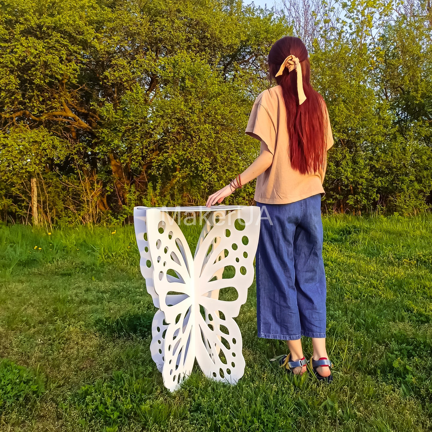 Butterfly Table round stand pedestal wings sweet cake baby shower girl birthday wedding decorations room ideas interior angel decor - MakerUA