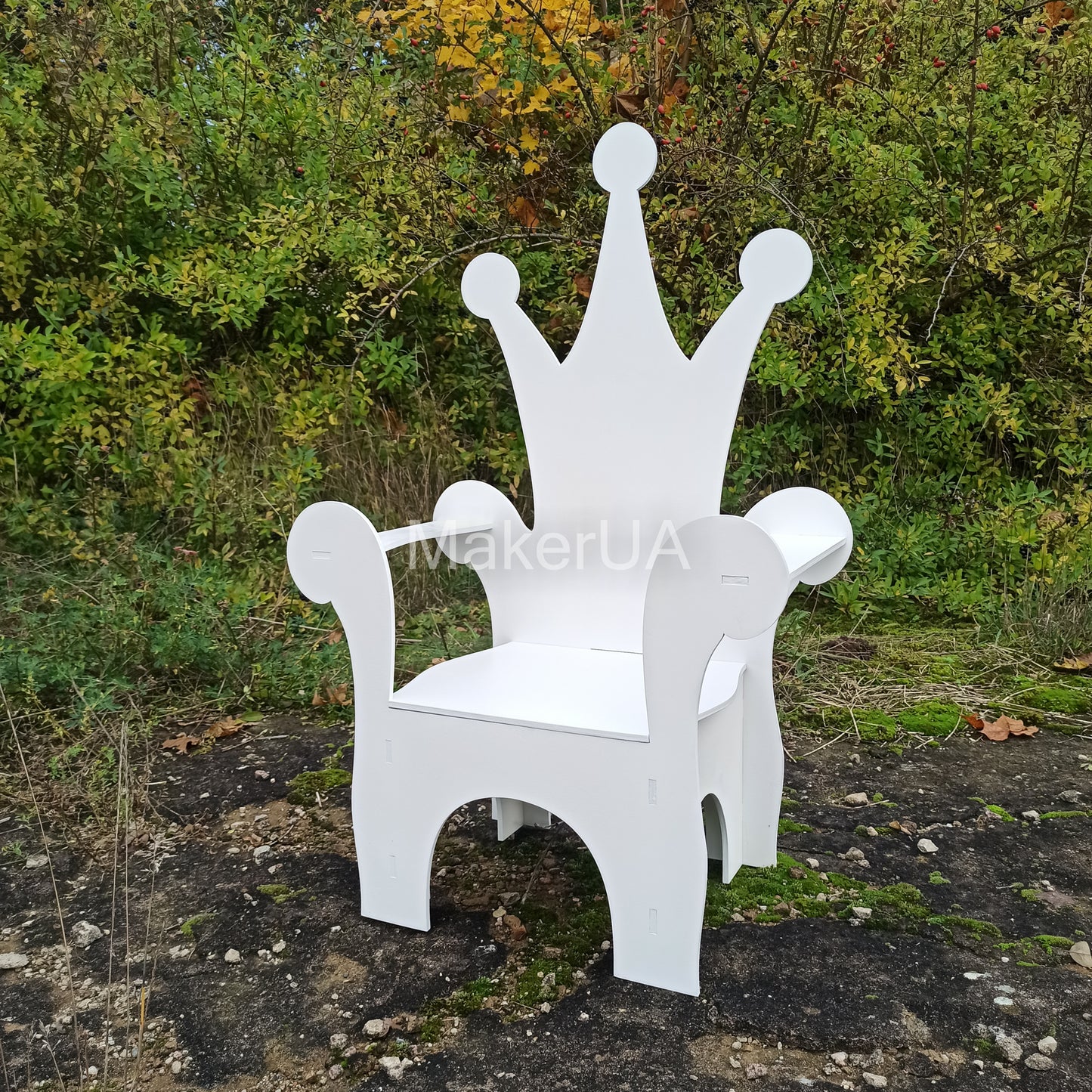 Wooden Throne Chair 02 birthday party decoration girl boy baby shower wood event party prop shop photo booth arch white pink blue - MakerUA