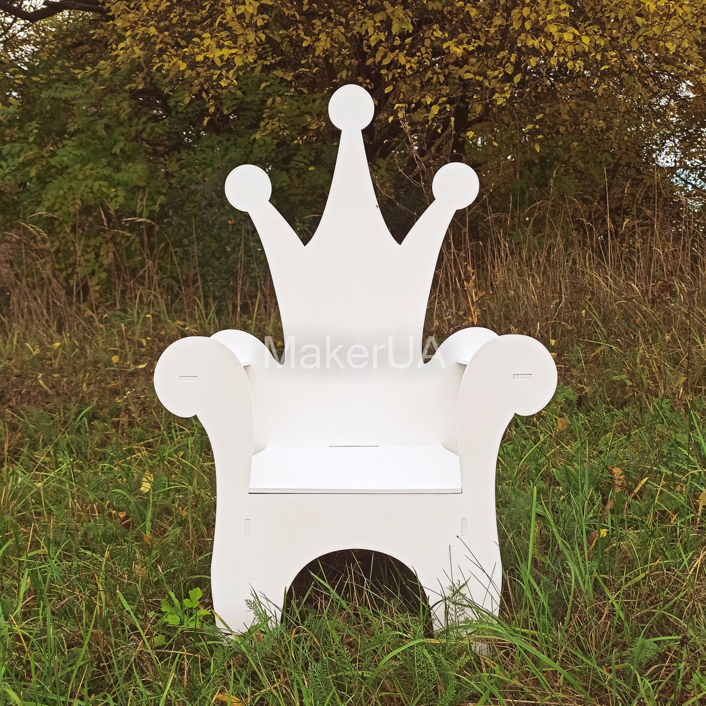 Wooden Throne Chair 02 birthday party decoration girl boy baby shower wood event party prop shop photo booth arch white pink blue - MakerUA