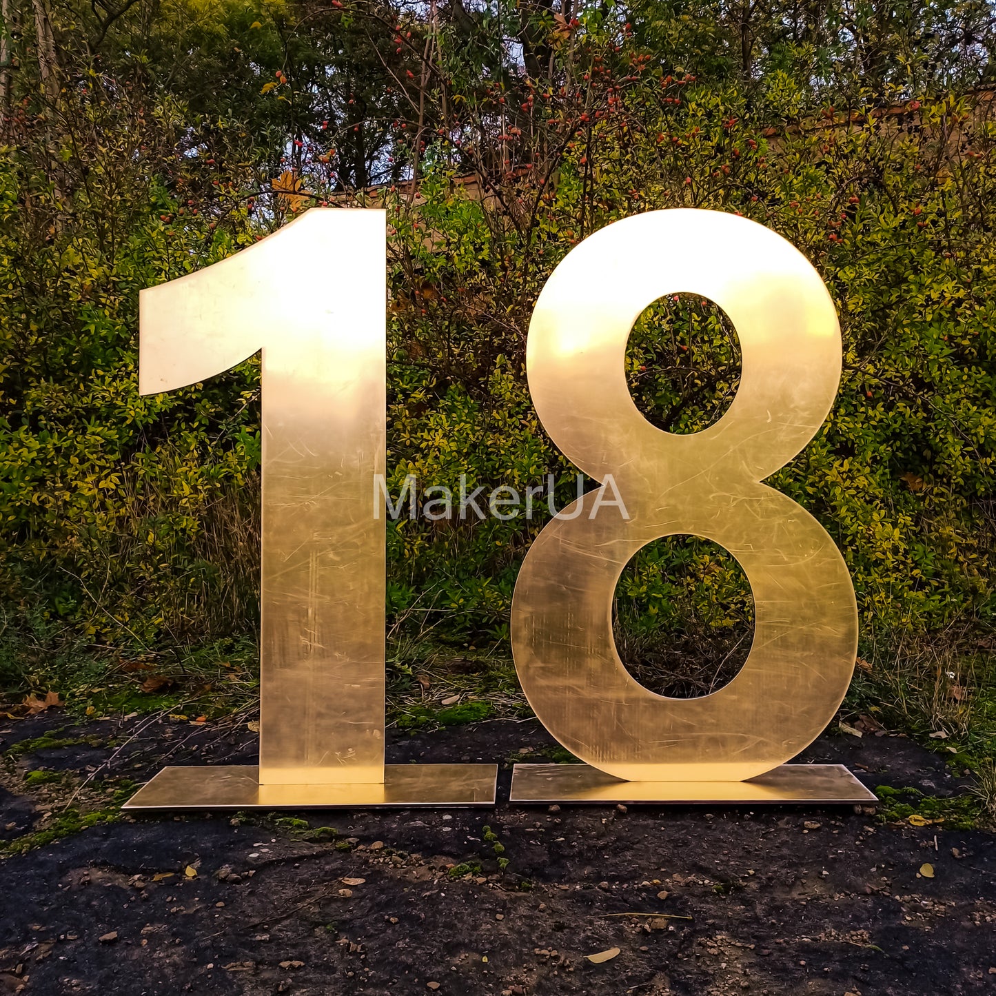 Numbers Decoration gold silver sweet 18 birthday party prop marquee decor baby 1st christmas big glow mirror large letters - MakerUA